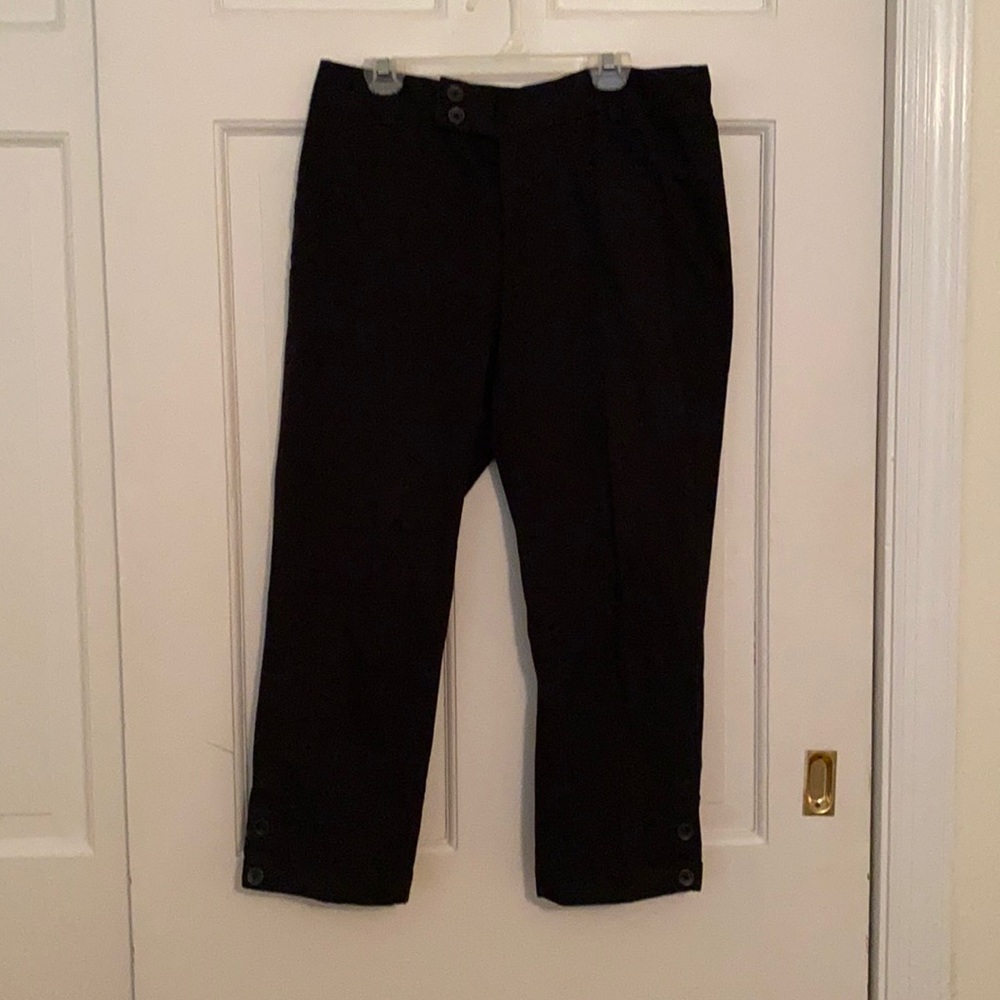 Button Detail, Classic Black Capris